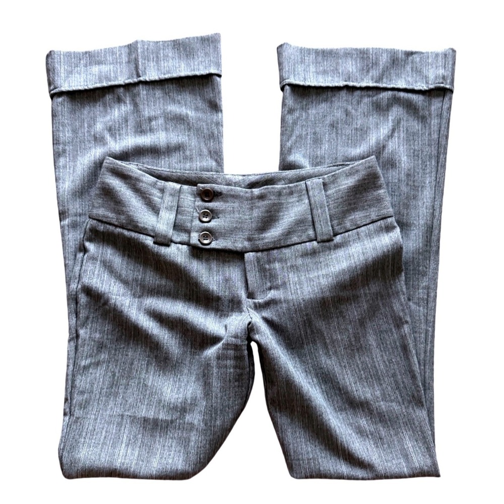 Vintage Y2K Alloy Apparel Office Siren Wide Leg Flare‎ Pants Low Rise Grey Sz 5